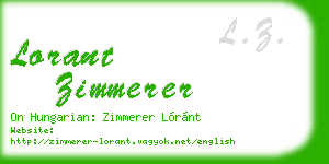 lorant zimmerer business card