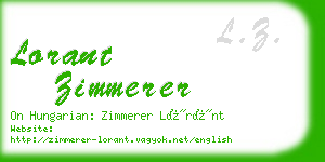 lorant zimmerer business card